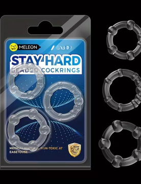 MELEON Stay Hard Beaded Cock Rings – Set of 3