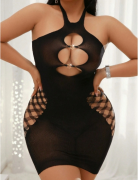 Shadow Allure – Black Cut-Out Bodystocking