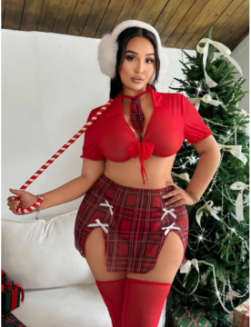 Naughty Nymphs Claus – 4pc Holiday Lingerie Set